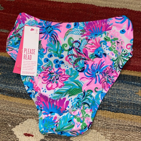 Lilly Pulitzer Yarrow High Waisted Bikini Bottom mandevilla baby paradise - Picture 6 of 7